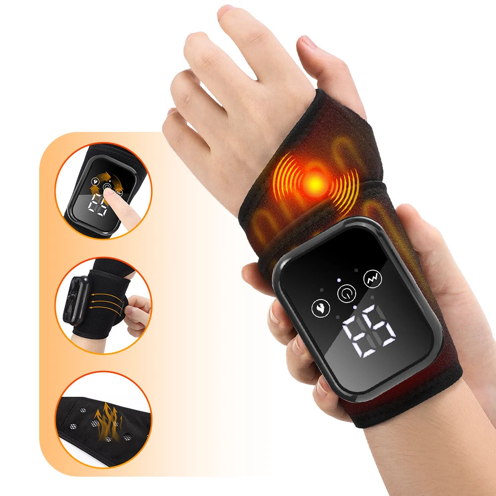 Cordless Wrist Support Wrap with 15-Min Timer & 2000mAh Rechargeable Battery.