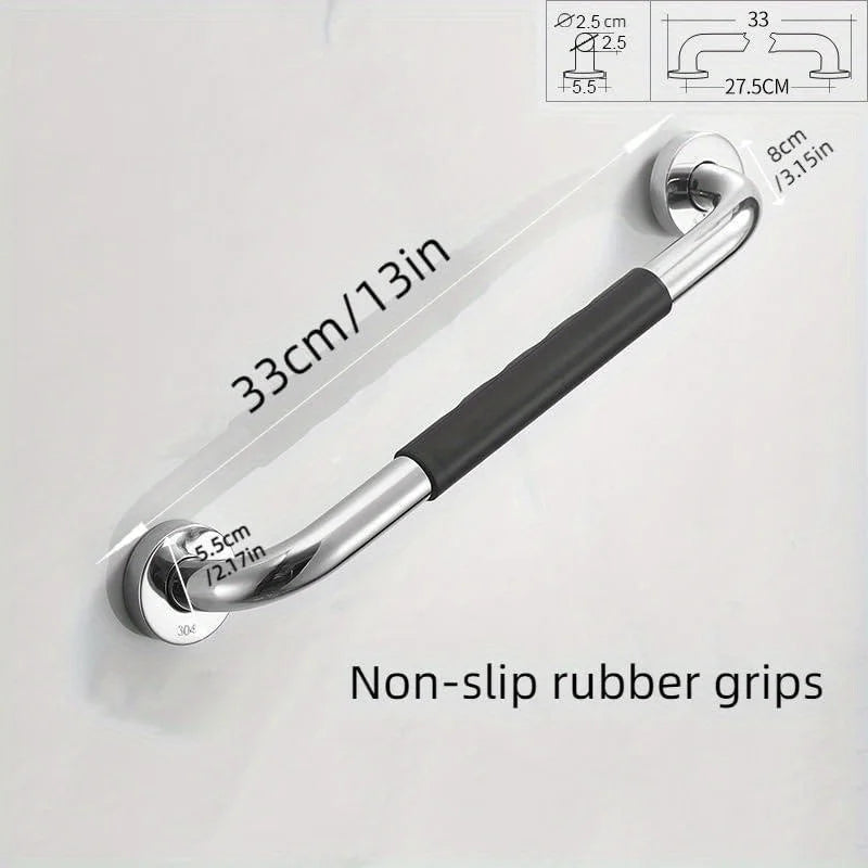2-Piece Stainless Steel Shower Grab Bars – Non-Slip Bathroom Safety Handles with Silicone Grip.