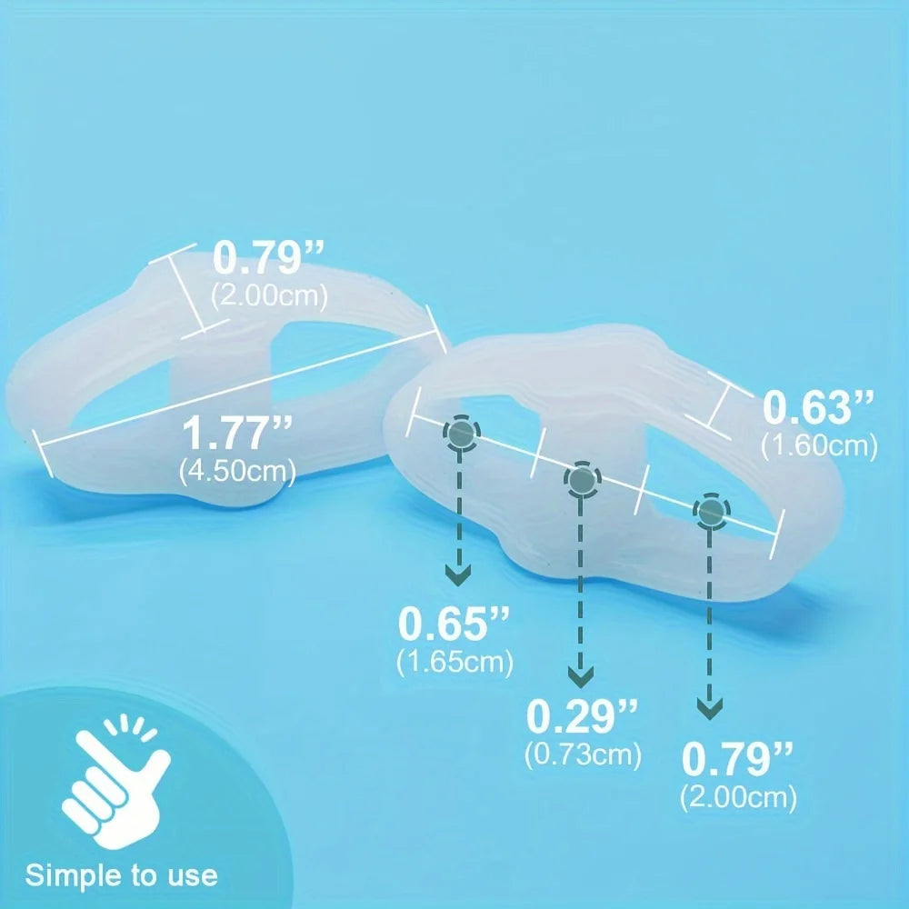 Soft Silicone Toe Separators with Adjustable Big Toe Ring – Reusable Bunion Support.