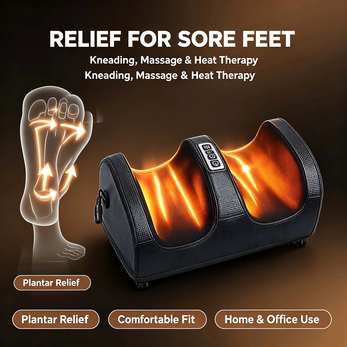 Electric Shiatsu Foot & Leg Massager with Heat – 3 Intensity Levels.