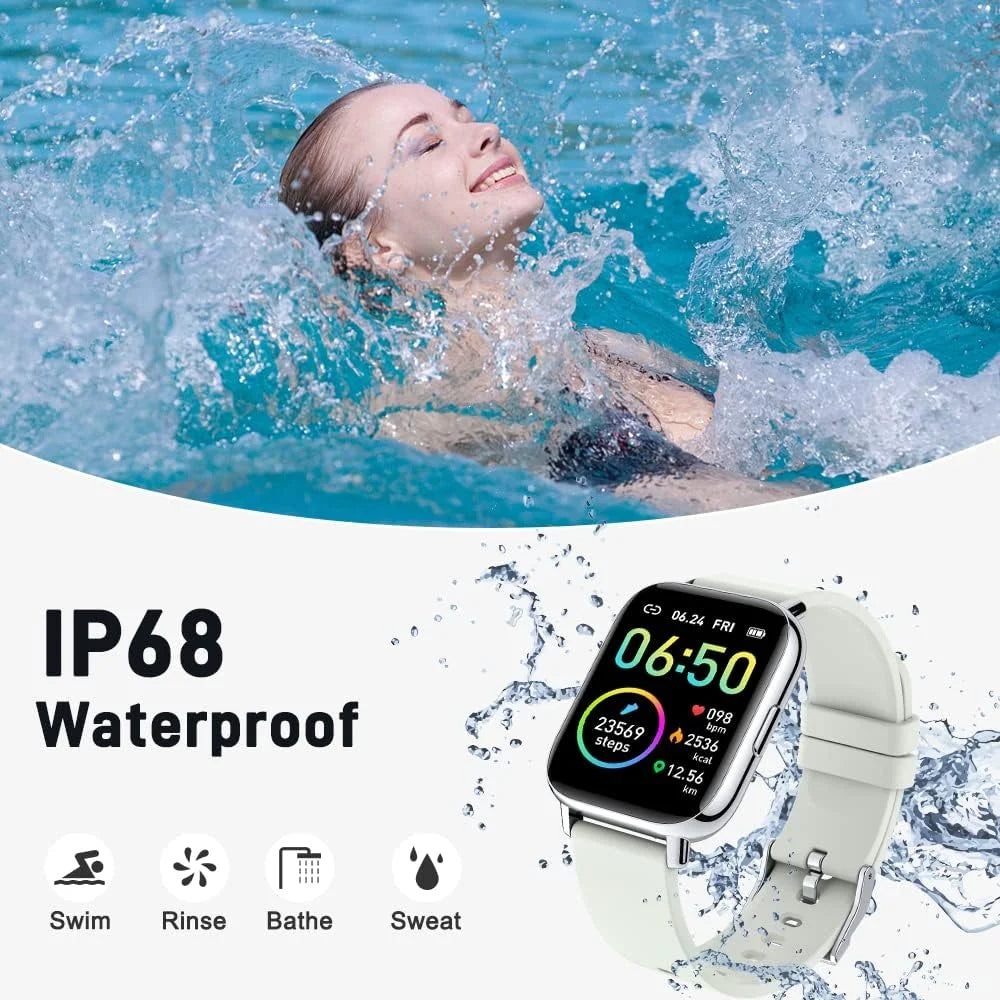 1.69" Ultra-Thin Smartwatch for Men & Women – Touchscreen Fitness Tracker with Activity & Health Monitoring.