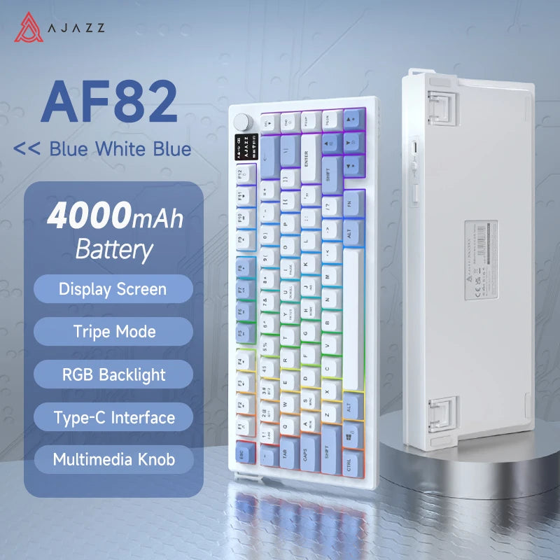 Wireless Tri-Mode Mechanical Keyboard – 75% Layout, RGB, Display & Multi-Function Knob.