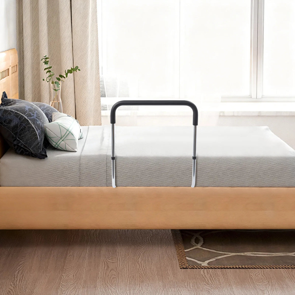 Elderly Bedside Safety Rail – Anti-Fall Bed Guardrail & Getting-Up Grab Bar for Adults.