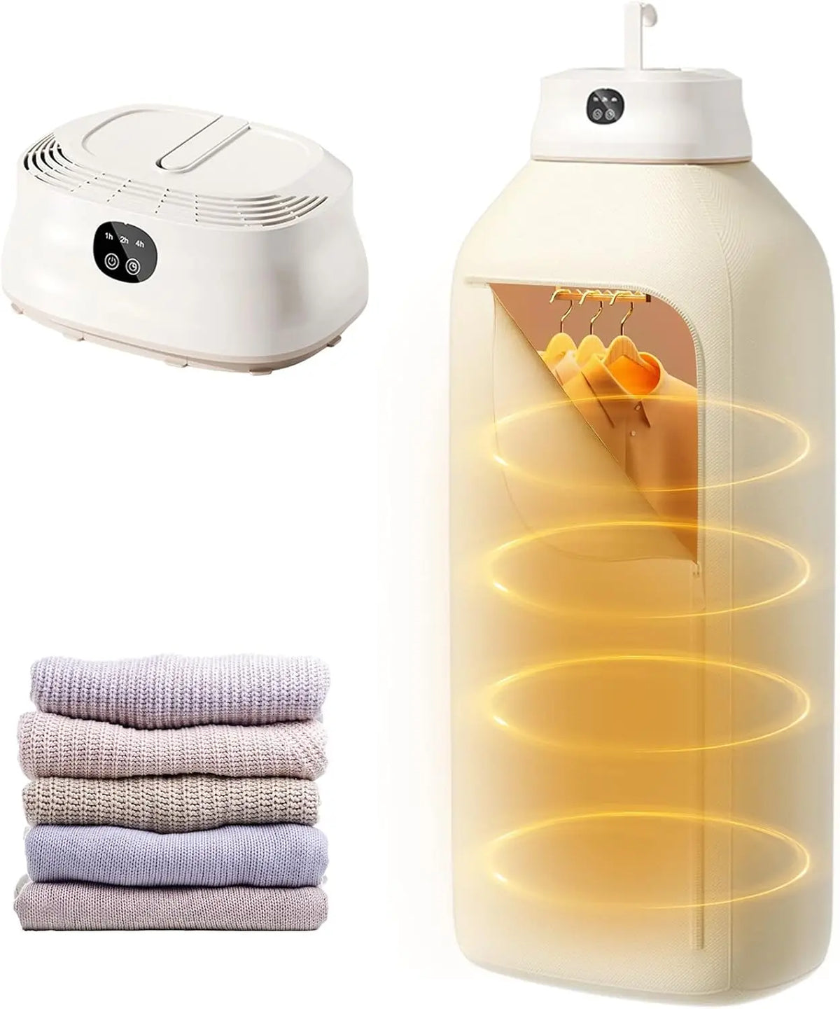 Portable Foldable Clothes Dryer – 360° Hot Air Circulation, PTC Fast Heating, 1–7H Timer, Overheat Protection & Low-Noise Large-Capacity Garment Dryer.