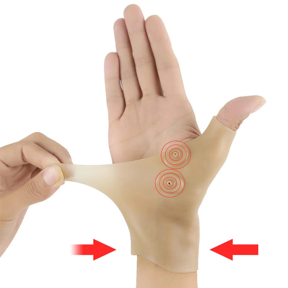 2-Pack Silicone Magnetic Wrist & Thumb Support Braces – Hand Support