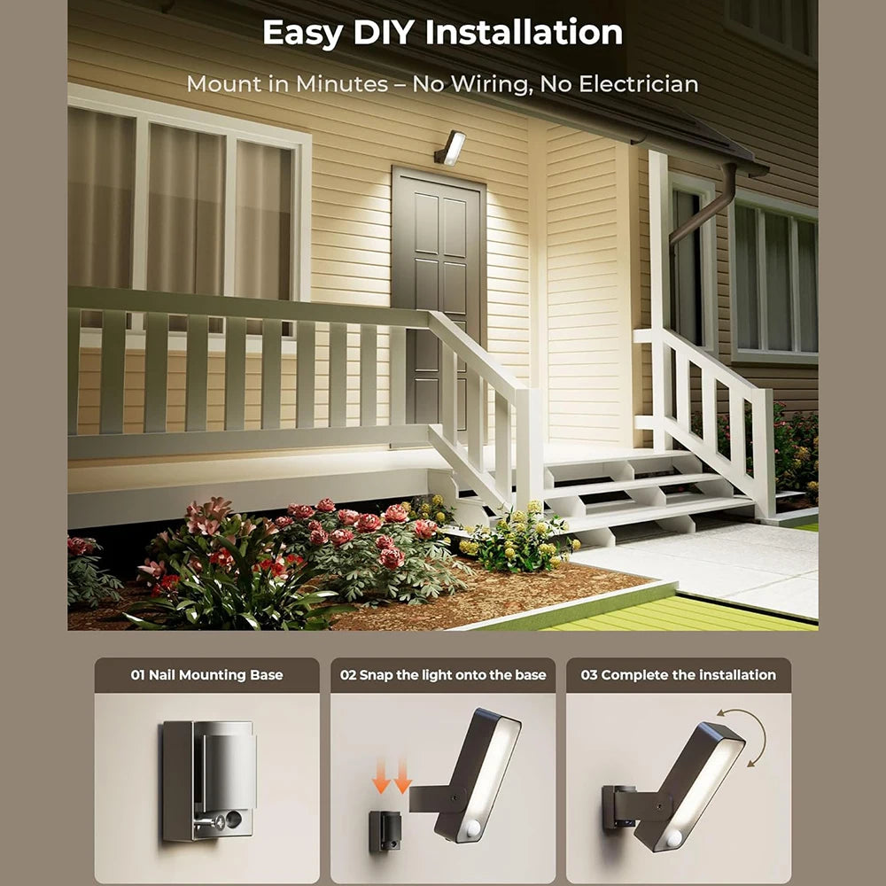 Wireless PIR Motion Sensor Wall Light – USB Rechargeable LED Lamp.