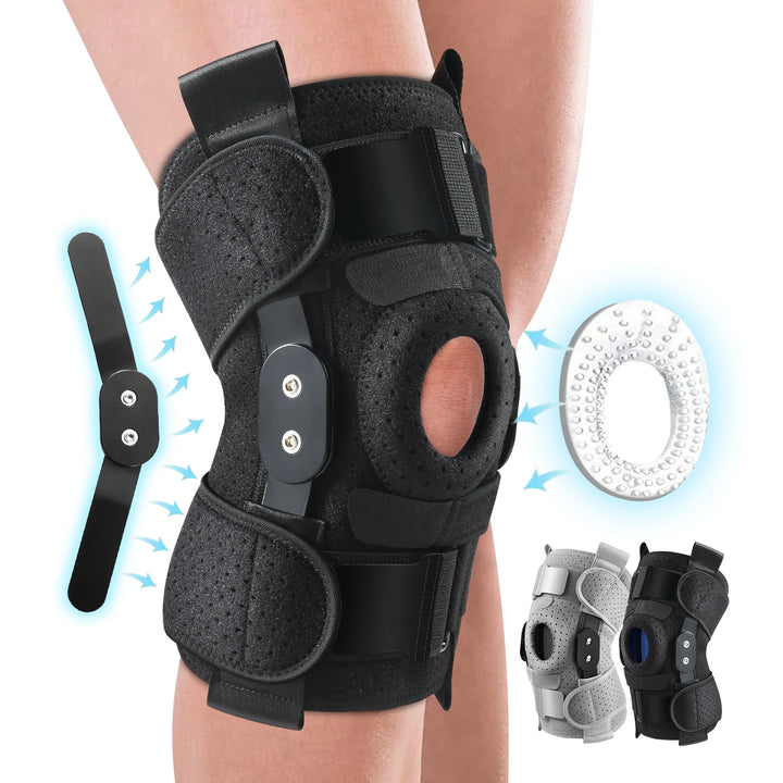 Hinged Knee Brace with Side Stabilisers & Patella Gel Pads.