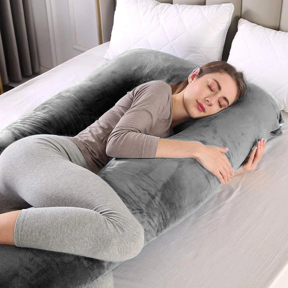 G-Shaped Pregnancy Pillow 120cm – Full-Body Maternity Support Pillow with Removable Cover.