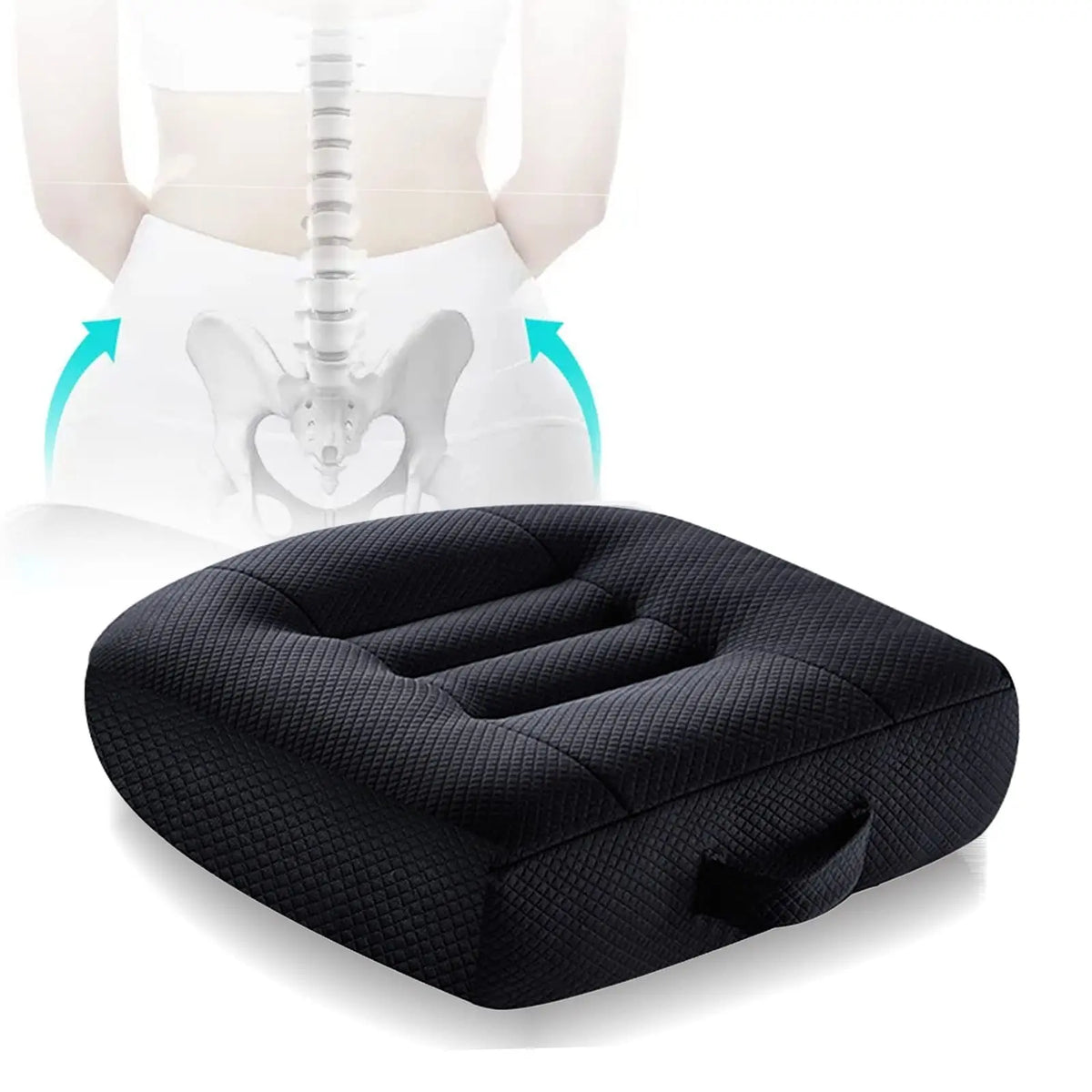 Extra-Large Memory Foam Seat Cushion – Firm Support Chair Pad for Office Chair, Recliner, Wheelchair & Car.