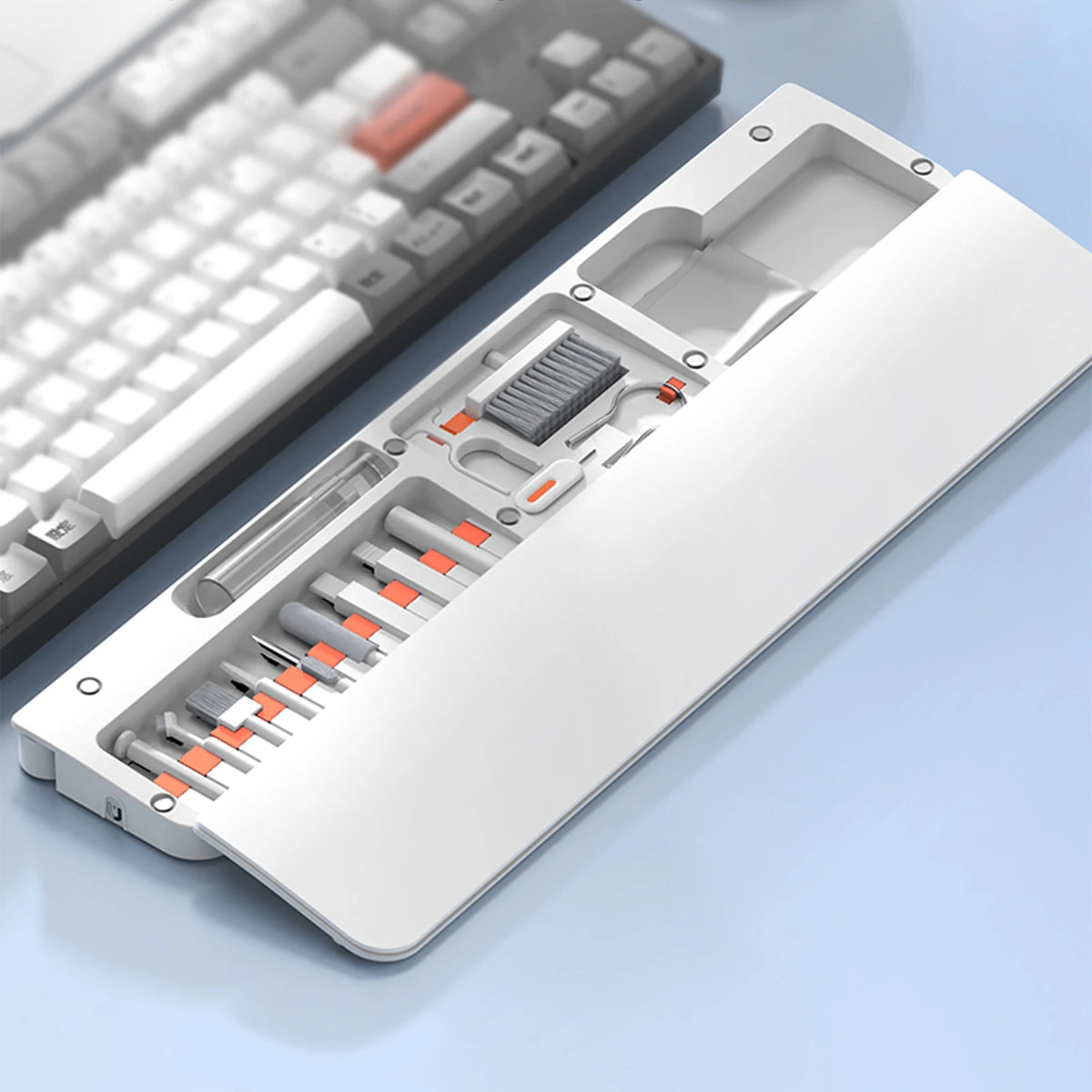 Ergonomic Keyboard Wrist Rest with Cleaning Kit – ABS & Leather Palm Support Pad.