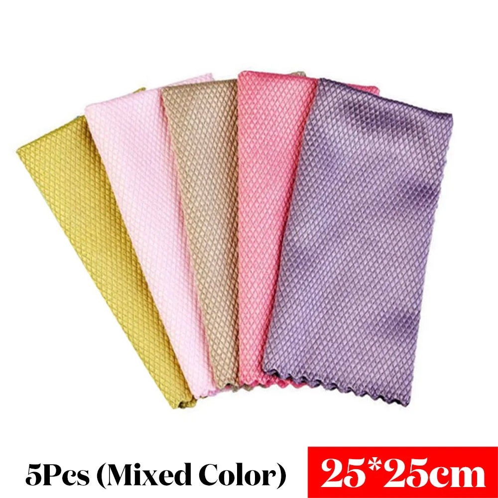 5/10-Piece NanoScale Streak-Free Cleaning Cloths – Reusable Miracle Polishing Cloths for Glass, Mirrors, Kitchen & Home.