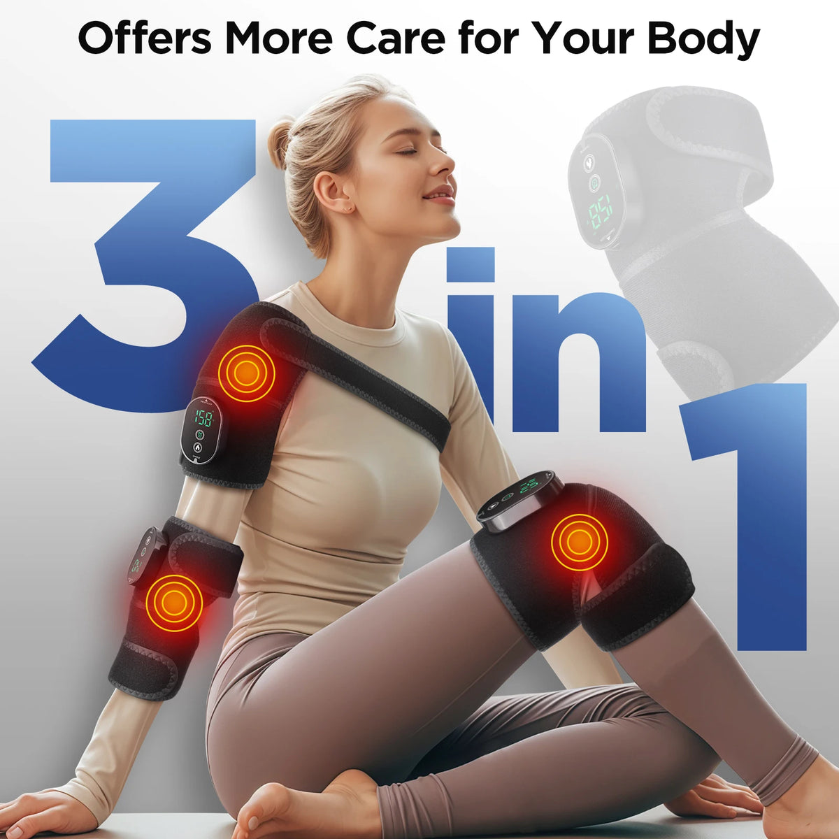 Electric Knee Heating Massager with Vibration & Hot Compress for Knee, Elbow & Shoulder