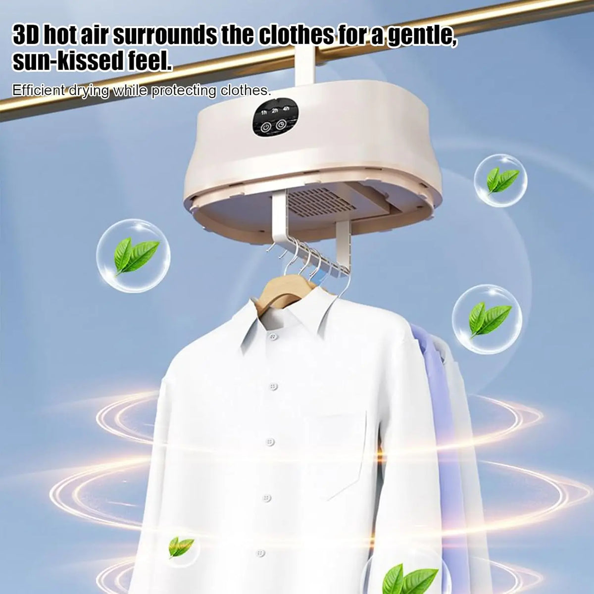 Portable Foldable Clothes Dryer – 360° Hot Air Circulation, PTC Fast Heating, 1–7H Timer, Overheat Protection & Low-Noise Large-Capacity Garment Dryer.