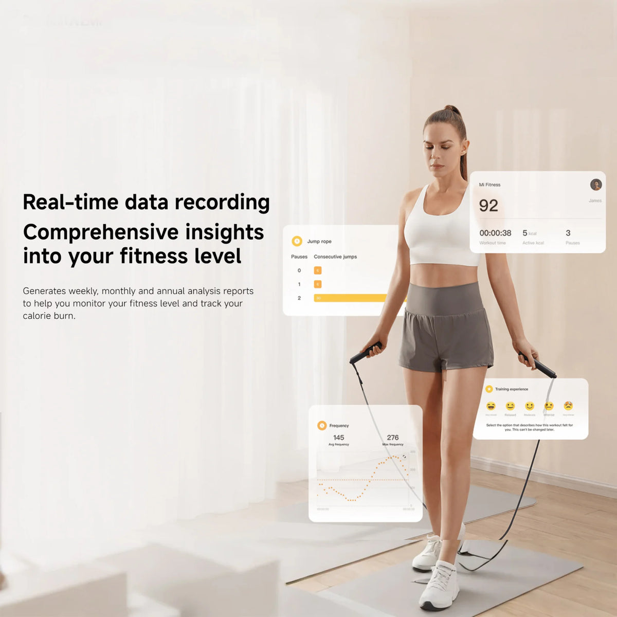 Smart Jump Rope – Corded & Cordless Modes, App Connectivity, Adjustable Calorie Tracking & Fitness Training.