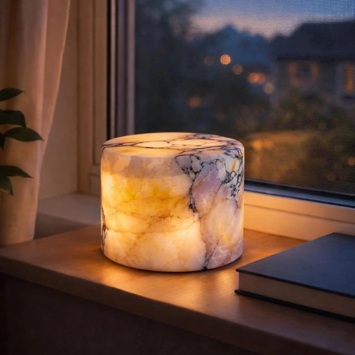 Marble Rechargeable Night Light – Type-C Desk Lamp with Adjustable Light Modes.