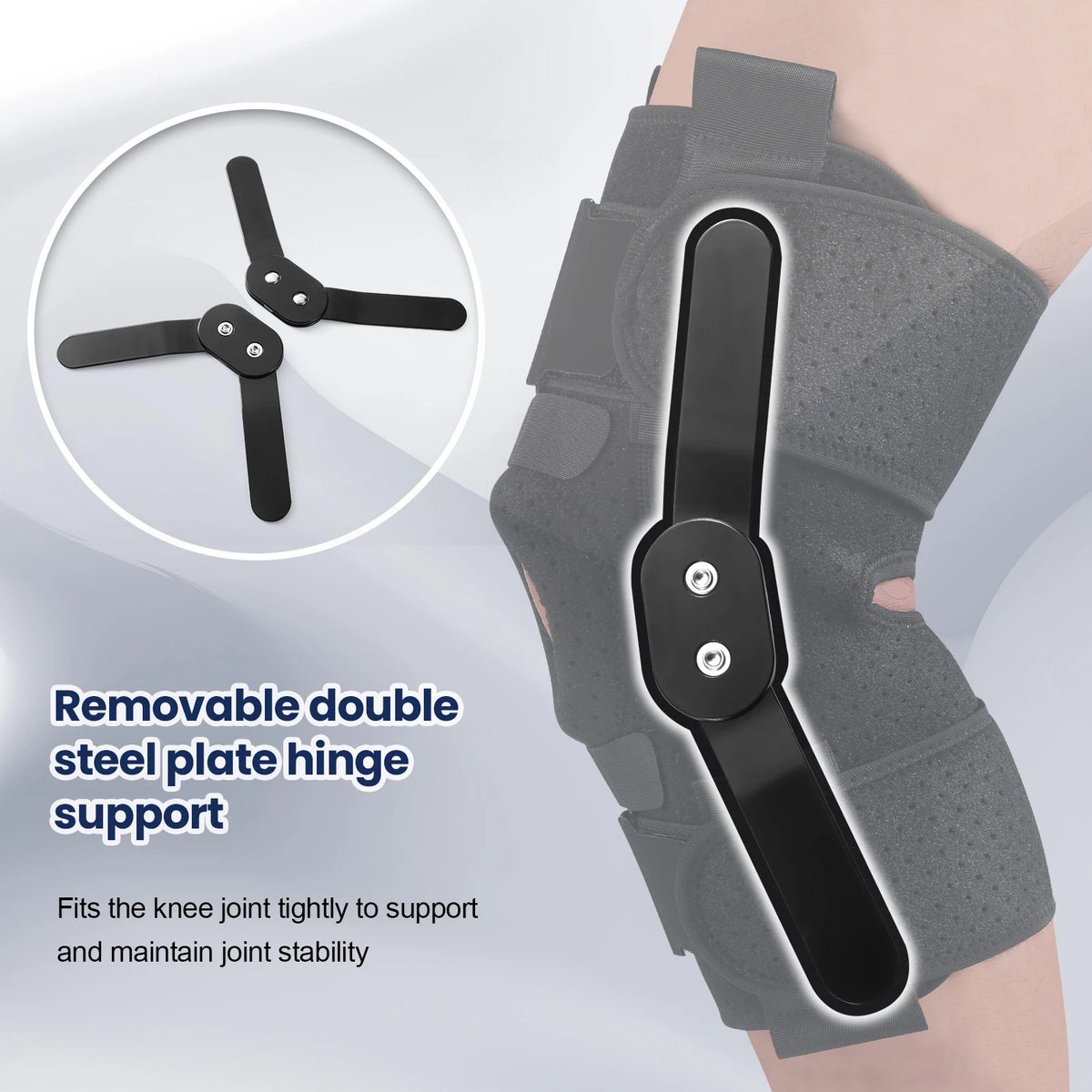 Hinged Knee Brace with Side Stabilisers & Patella Gel Pads.