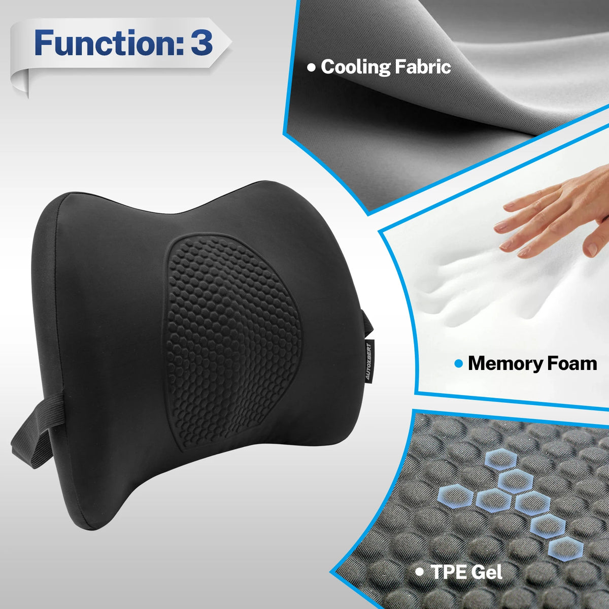 Memory Foam Lumbar Support Cushion – Ergonomic Backrest Pillow for Wheelchair, Office Chair & Car Seat
