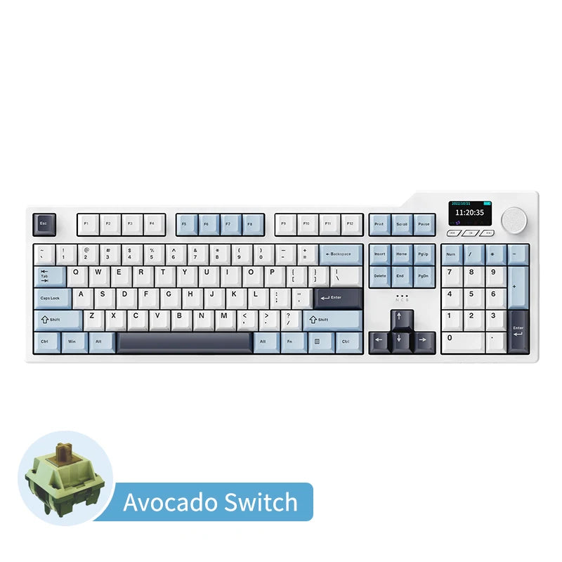 AJAZZ AK35I V3 104-Key Gasket Mechanical Keyboard – TFT Display, RGB, Hot-Swap & Tri-Mode.