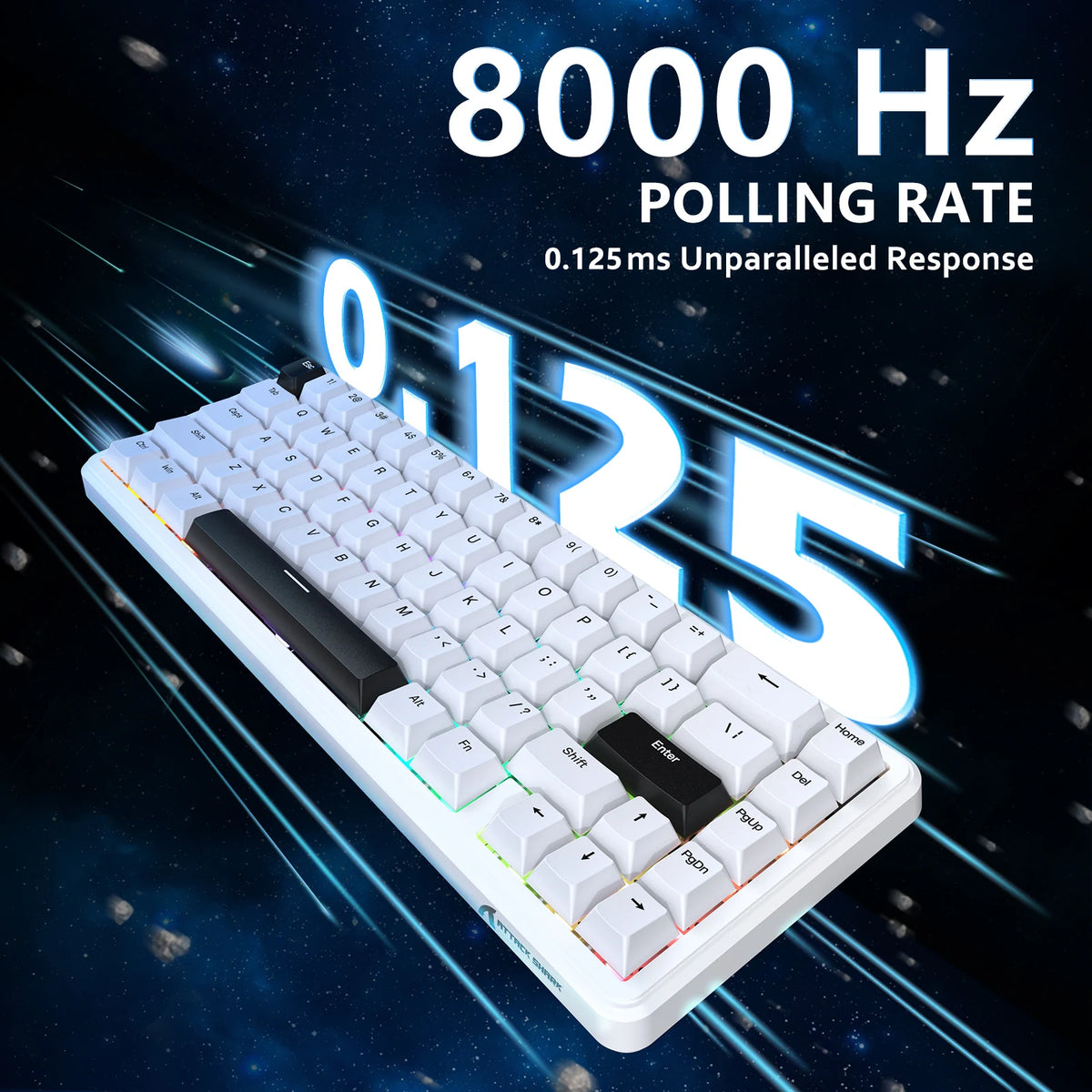 ATTACK SHARK X65 HE Magnetic Switch Gaming Keyboard – 65% Rapid Trigger, 8000Hz Polling.