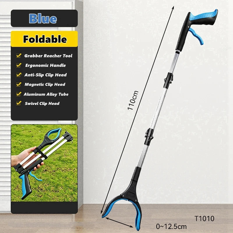 Foldable Grabber Reacher Tool with Magnetic Tip & 360° Swivel Head.