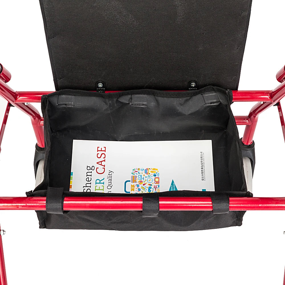 Foldable Rollator Walker with Seat – Height Adjustable 8" Wheels, Brakes & Storage Bag.
