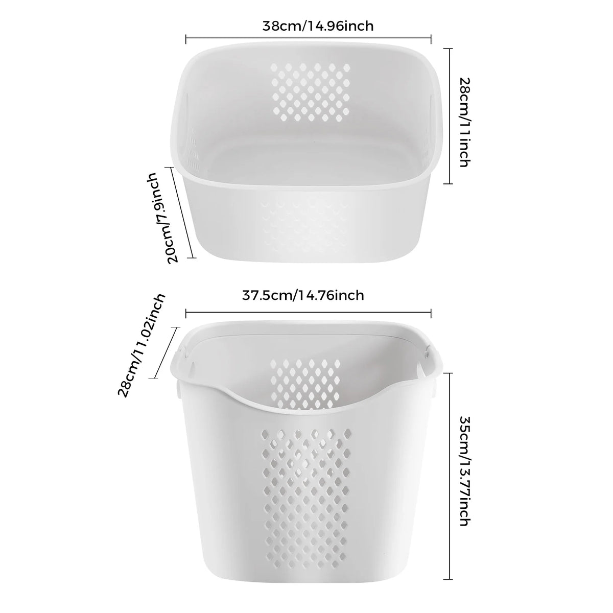 3-Tier Laundry Basket with Wheels – Rolling Laundry Hamper Cart with Carry Handles for Bedroom, Dorm & Laundry Room.