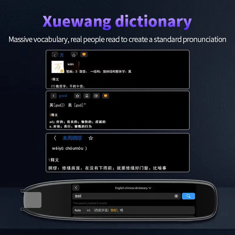 S65 Translation Pen Real Time Intelligent Text Scanning Point Reading Learning Smart Voice Translator Device Recording Pen