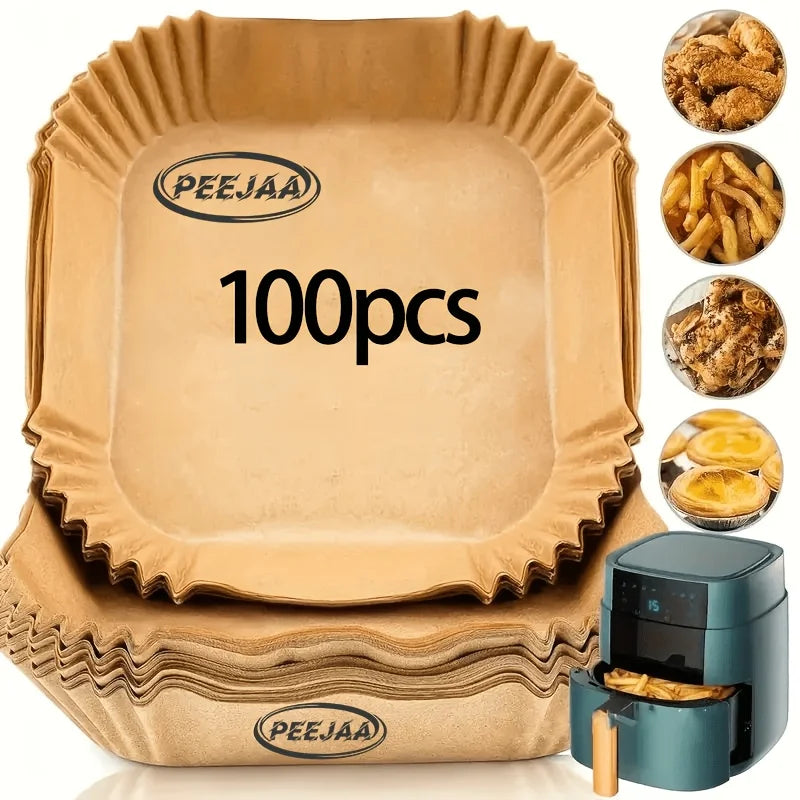 Air Fryer Paper Liners – Non-Stick Disposable Parchment Liners for Easy Cooking & Cleanup.