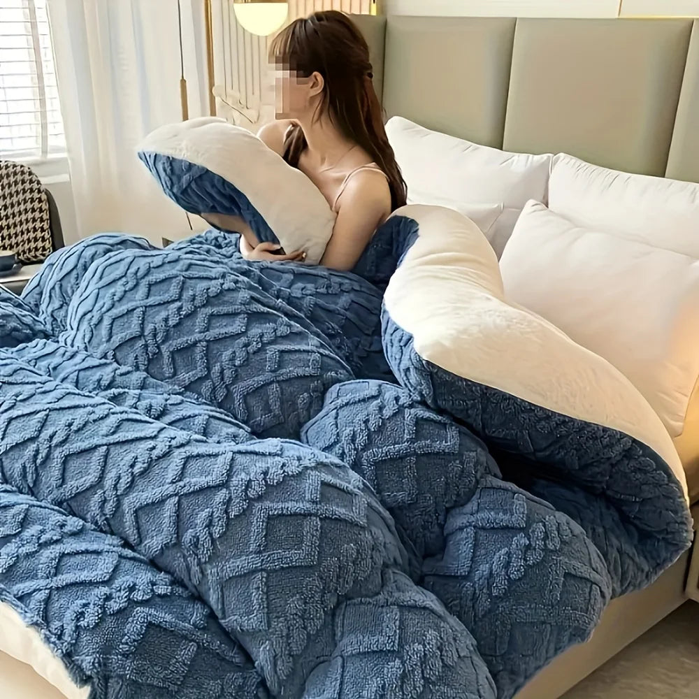 Winter Milk Velvet Comforter – Thick & Warm Anti-Static Blanket, Cozy Heavyweight Bedding.