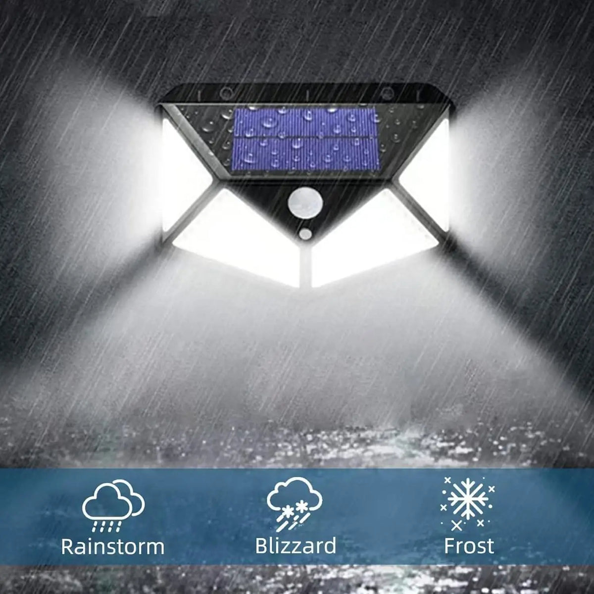 4-Pack 100 LED Solar Wall Lights with Motion Sensor & 3 Modes.