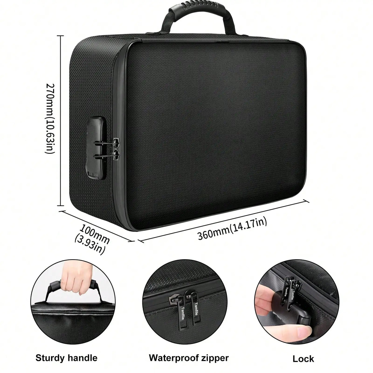 Fireproof Document Box with Lock – 3-Layer Water-Resistant File Organizer for Home & Office.