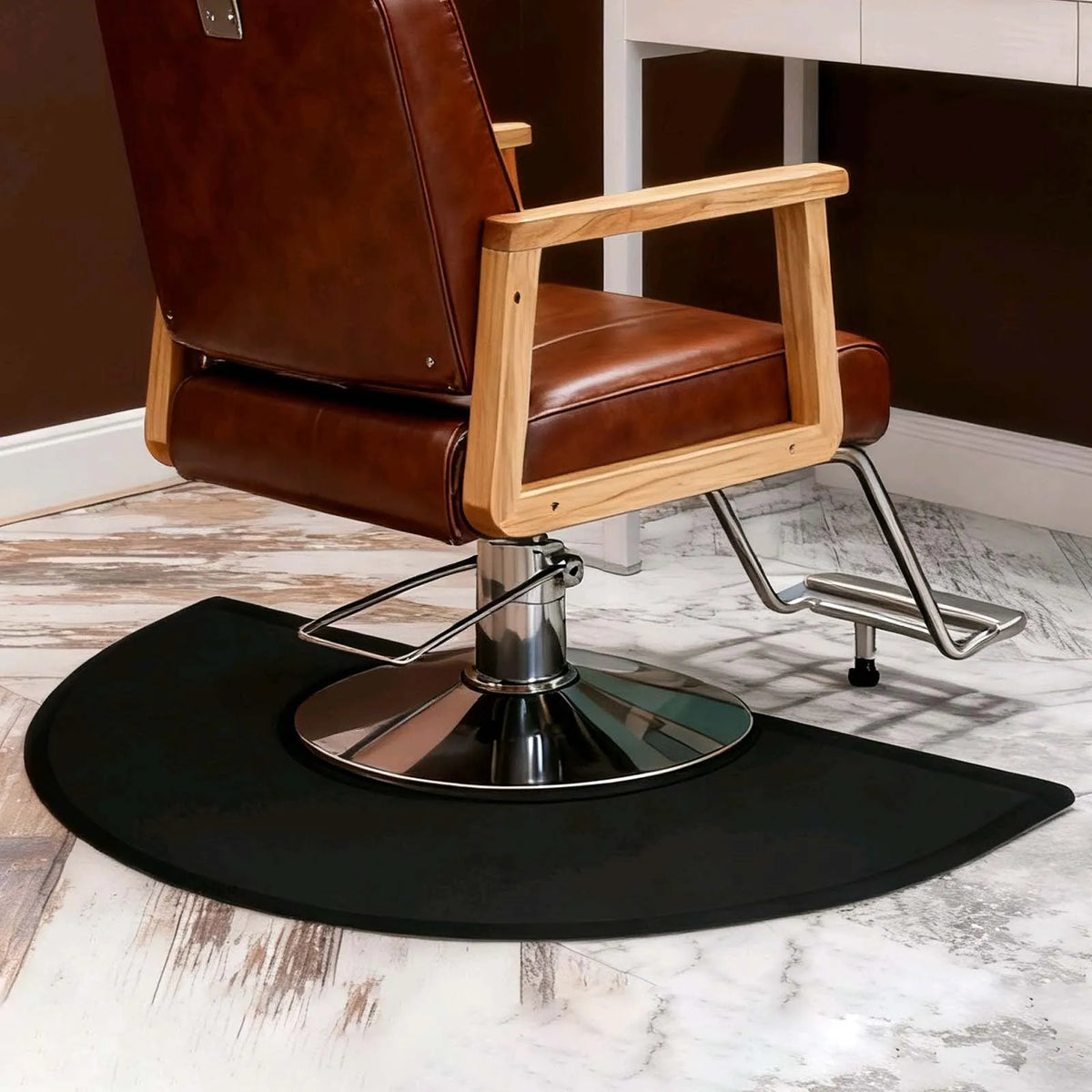 Salon Anti-Fatigue Floor Mat – 90 × 150cm Semicircular Barber & Hairdressing Mat.