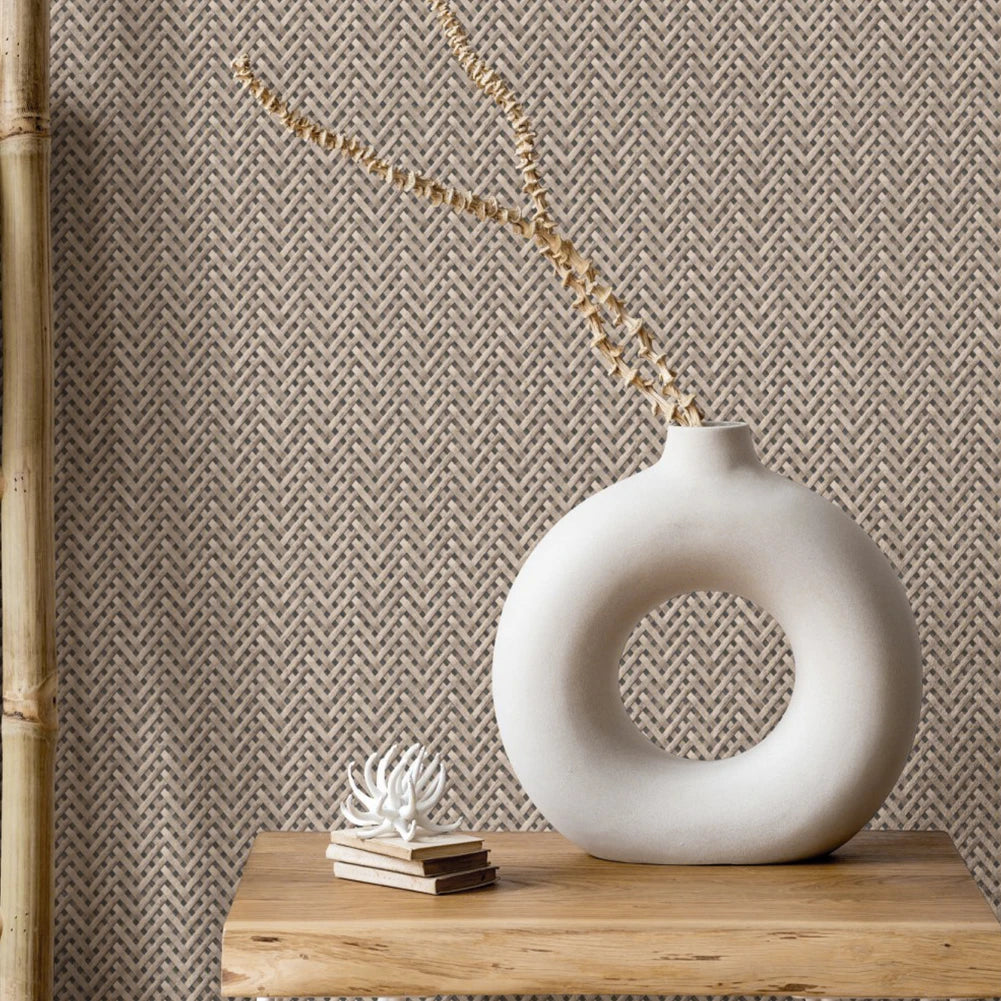 Nordic Style White Ceramic Round Vase – Minimalist Decorative Flower Vase for Living Room, Bedroom, Dining Table & Home Décor