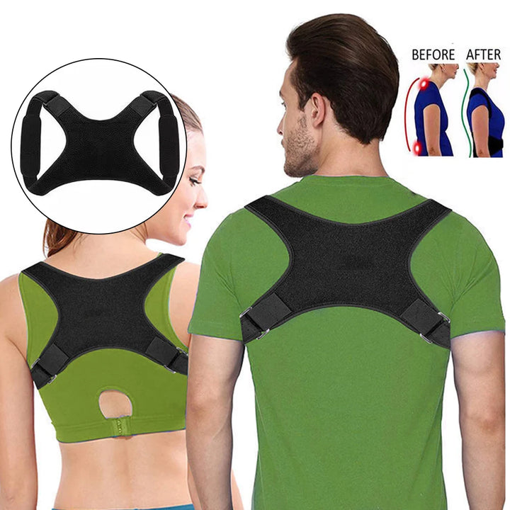 Posture Corrector & Back Support Brace – Adjustable Lumbar and Shoulder Support Belt for Men & Women.