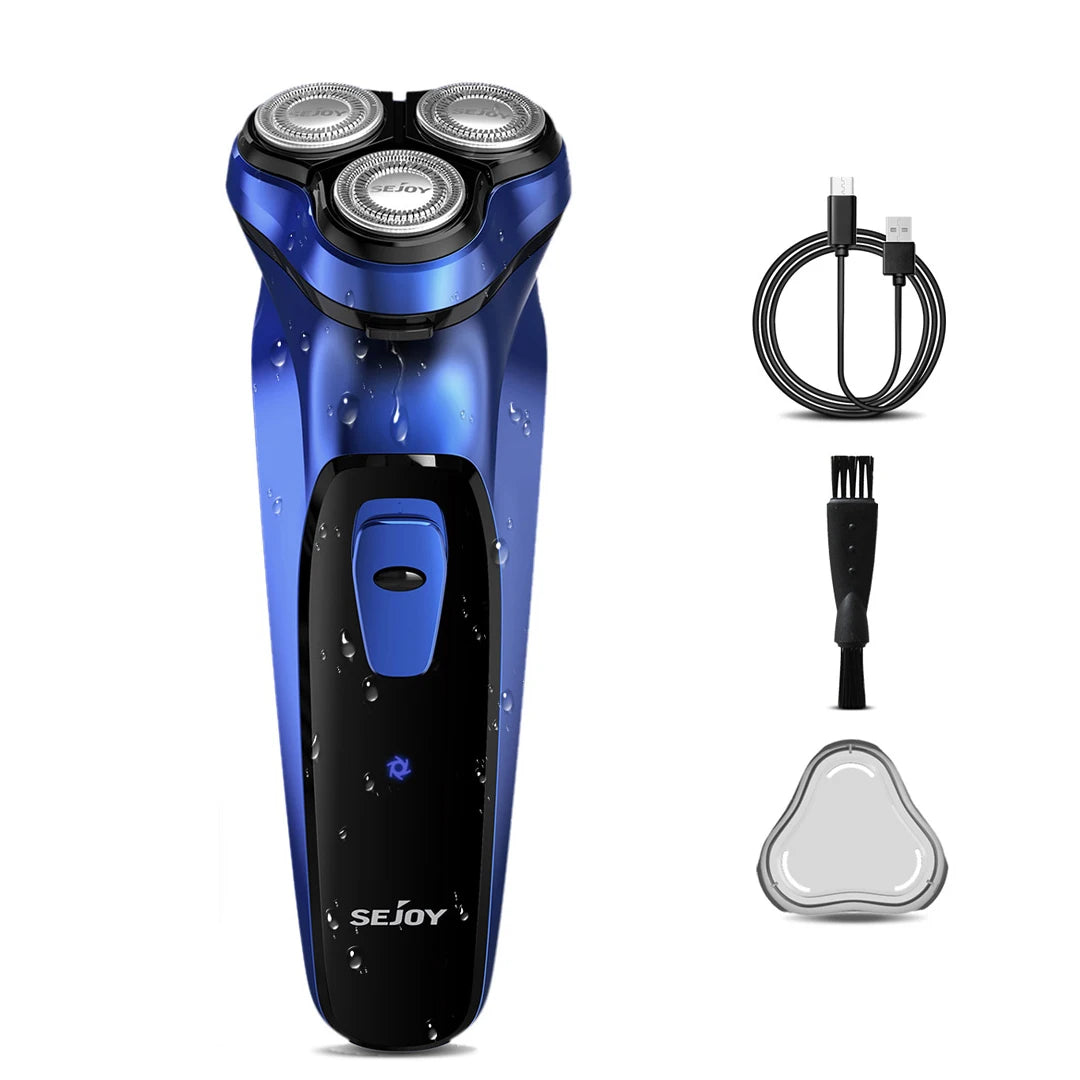 Men's Electric Shaver – 3D Floating Head Beard Trimmer, Portable Rechargeable Razor with Nose Hair Trimmer.