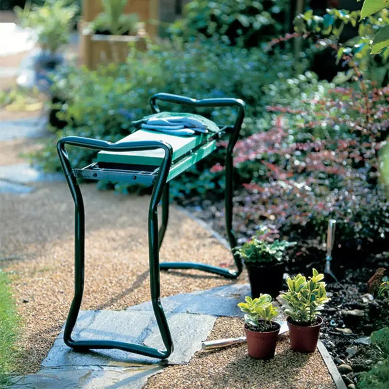 Foldable Garden Kneeler & Seat – Heavy-Duty Gardening Bench with Padded Kneeling Pad.