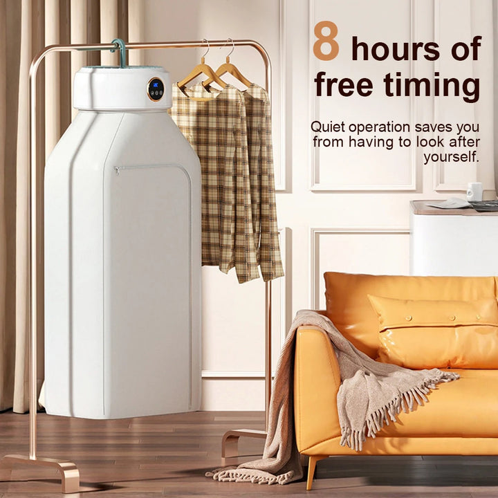 Household Clothes Dryer with Timer – Rapid Drying Garment Machine, Foldable & Portable for Underwear, Baby Clothes and Lightweight Garments.