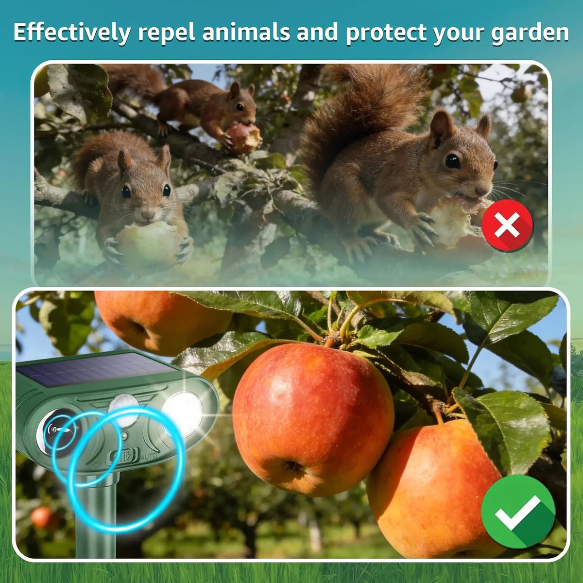 Ultrasonic Animal Repeller with Motion Sensor.