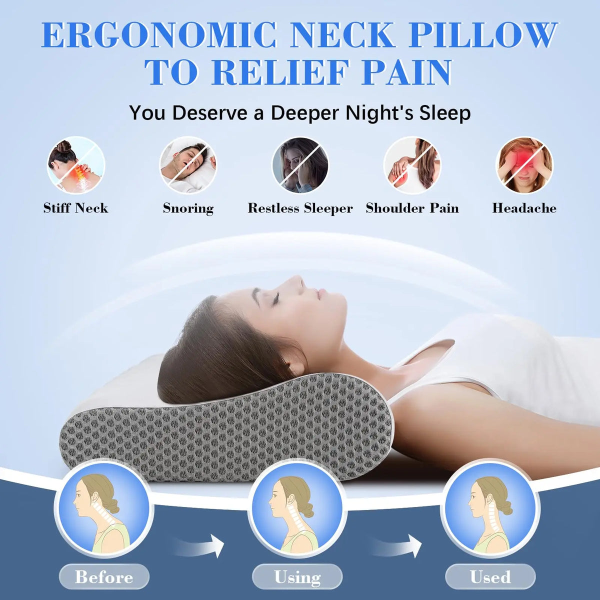 Ergonomic Cervical Memory Foam Pillow.