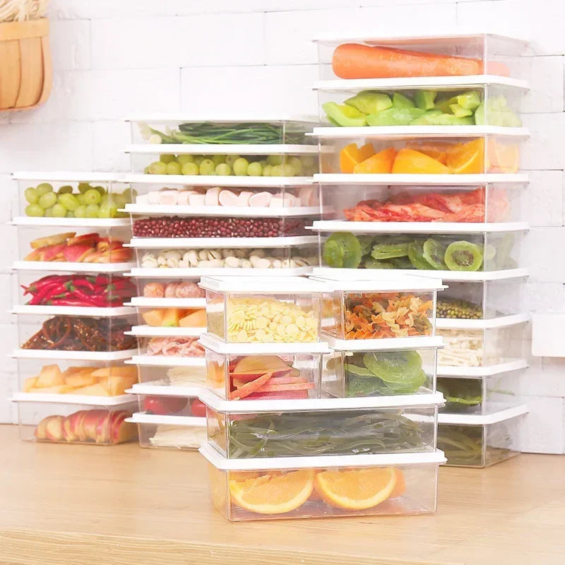 Transparent Refrigerator Storage Box – Food, Meat & Vegetable Fresh-Keeping Container with Lid.