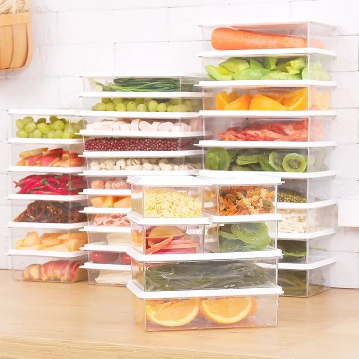 Transparent Refrigerator Storage Box – Food, Meat & Vegetable Fresh-Keeping Container with Lid.