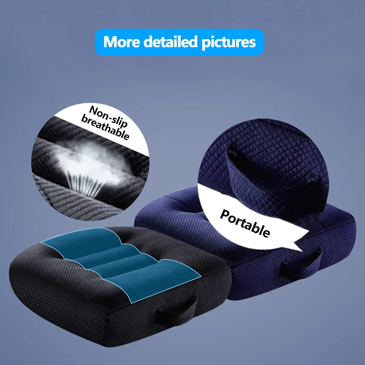 Extra-Large Memory Foam Seat Cushion – Firm Support Chair Pad for Office Chair, Recliner, Wheelchair & Car.