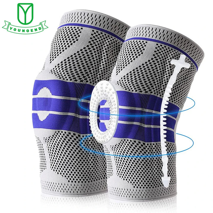 Silicone Padded Knee Support Sleeves for Sports & Fitness.