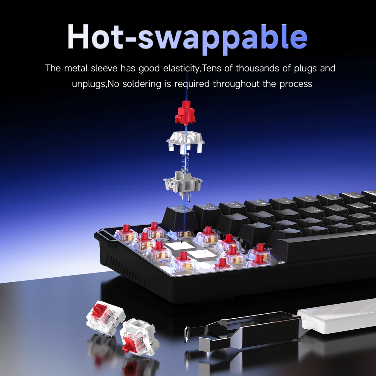 61-Key Wired Mechanical Gaming Keyboard – Red Switches, Compact Layout, Plug & Play.