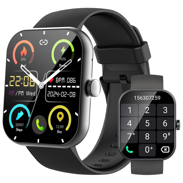 1.96" Smartwatch with Bluetooth Calling, Fitness Tracker, Sleep Monitor, 100+ Sports Modes & IP68 Waterproof.