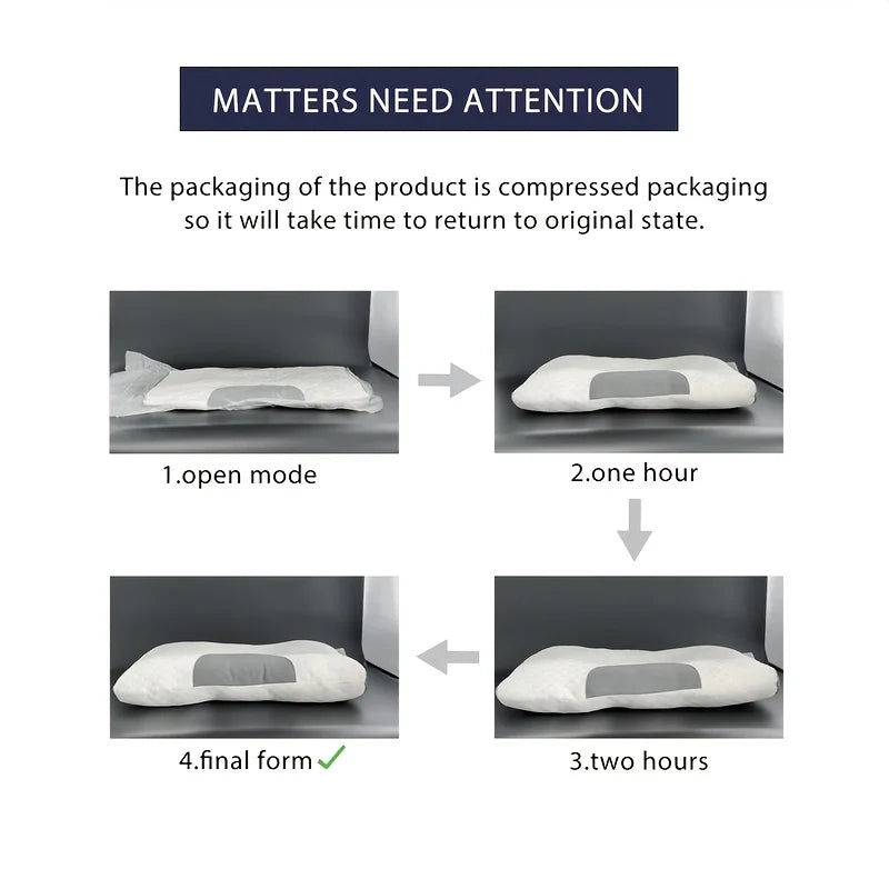 2-Pack Ergonomic Massage Neck Pillows – Adjustable Contour Support with Removable Washable Covers.