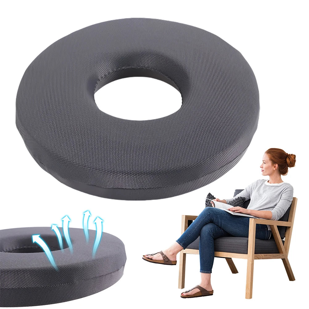 Hemorrhoid & Tailbone Seat Cushion – Breathable Foam Support Pad for Office Chair, Bed, Wheelchair & Long Sitting.