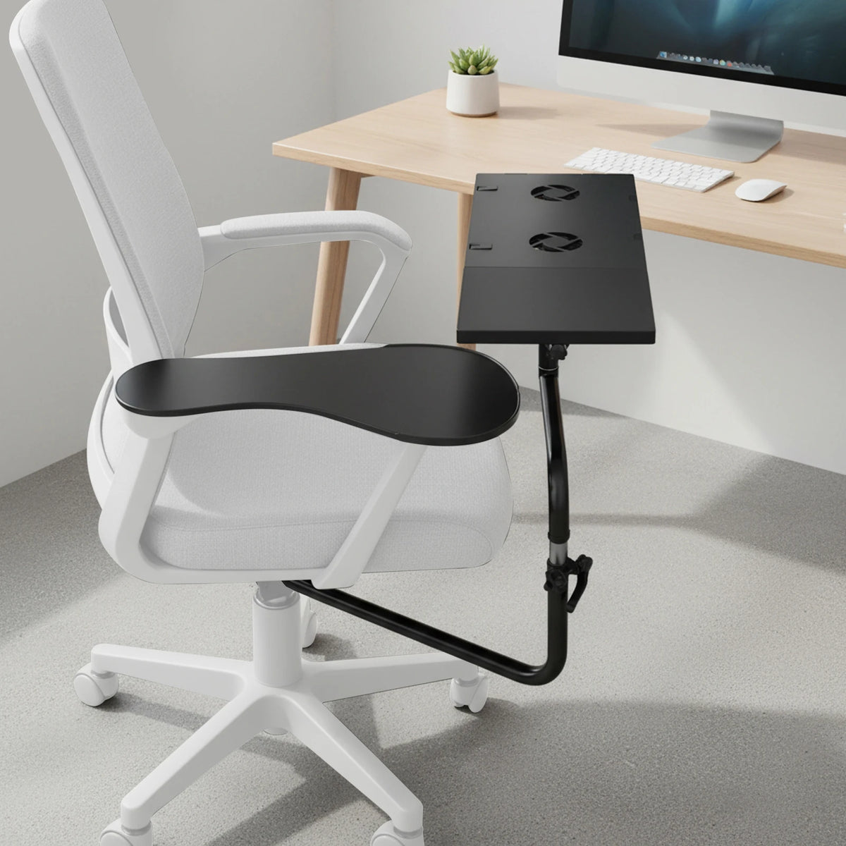 Laptop Stand with Dual Cooling Fans & USB Port – Adjustable Desk.