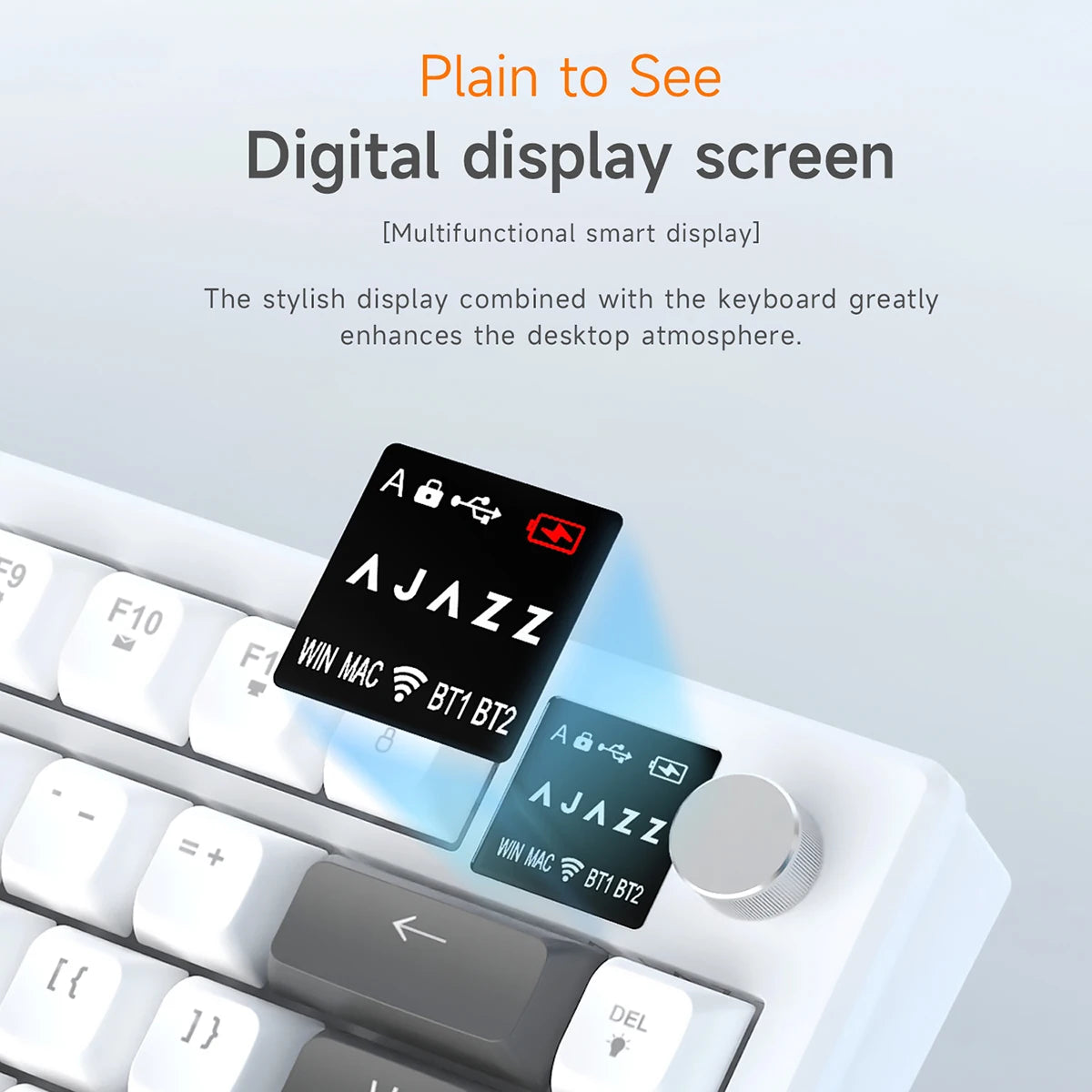 Wireless Tri-Mode Mechanical Keyboard – 75% Layout, RGB, Display & Multi-Function Knob.