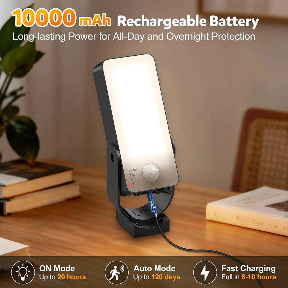 Wireless PIR Motion Sensor Wall Light – USB Rechargeable LED Lamp.